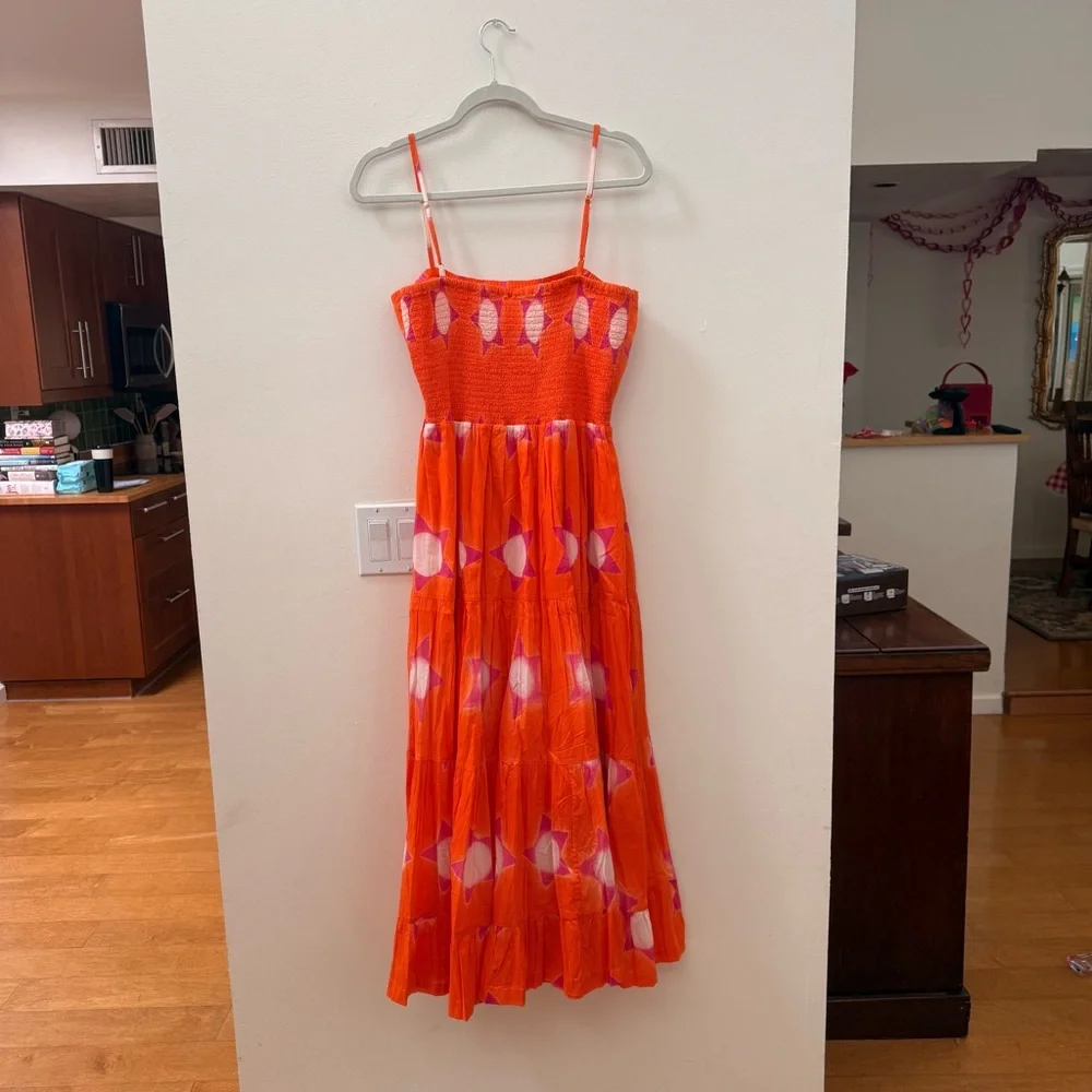 ✨ Oliphant Orange Star Smocked Dress ✨ - Picture 6 of 6